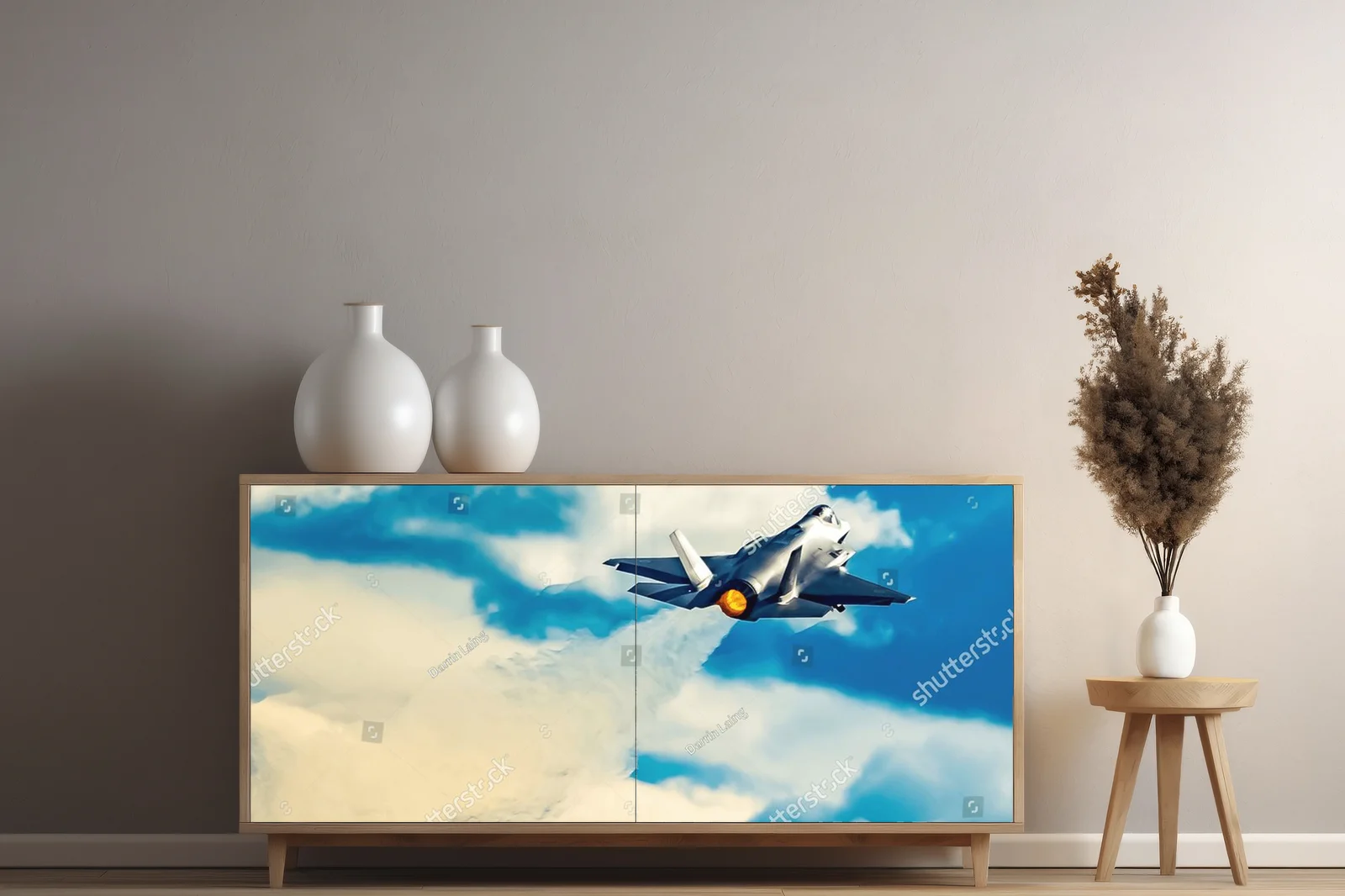 Demonstracja F35 w niebieskich odcieniach