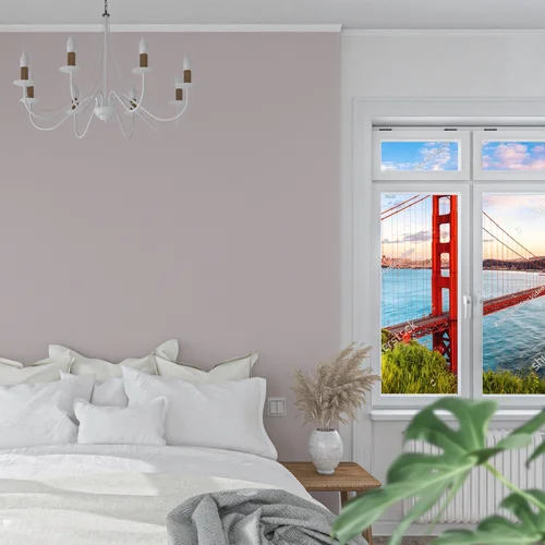 Zaawansowany widok na Most Golden Gate o zachodzie słońca