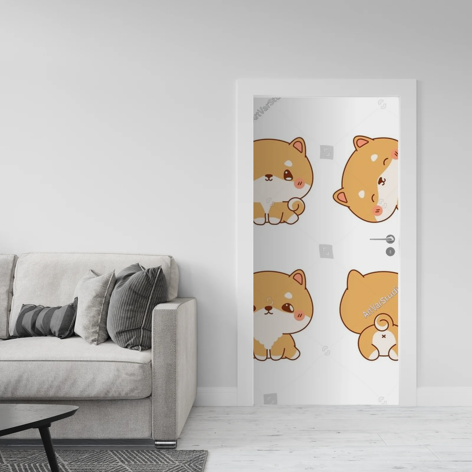 Urocze szczeniaki Shiba Inu w pastelowych odcieniach