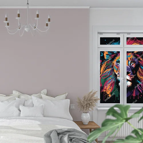 Kolorowa głowa lwa w stylu pop-art