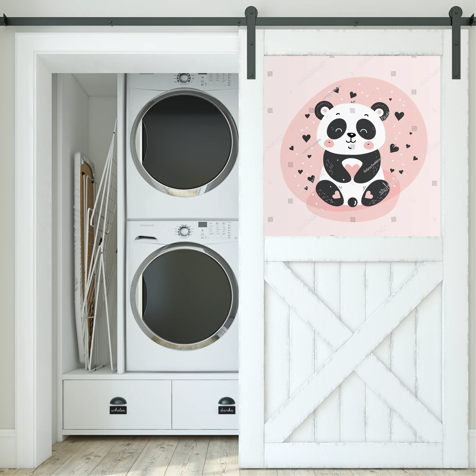Urokliwa panda w pastelowym raju serc