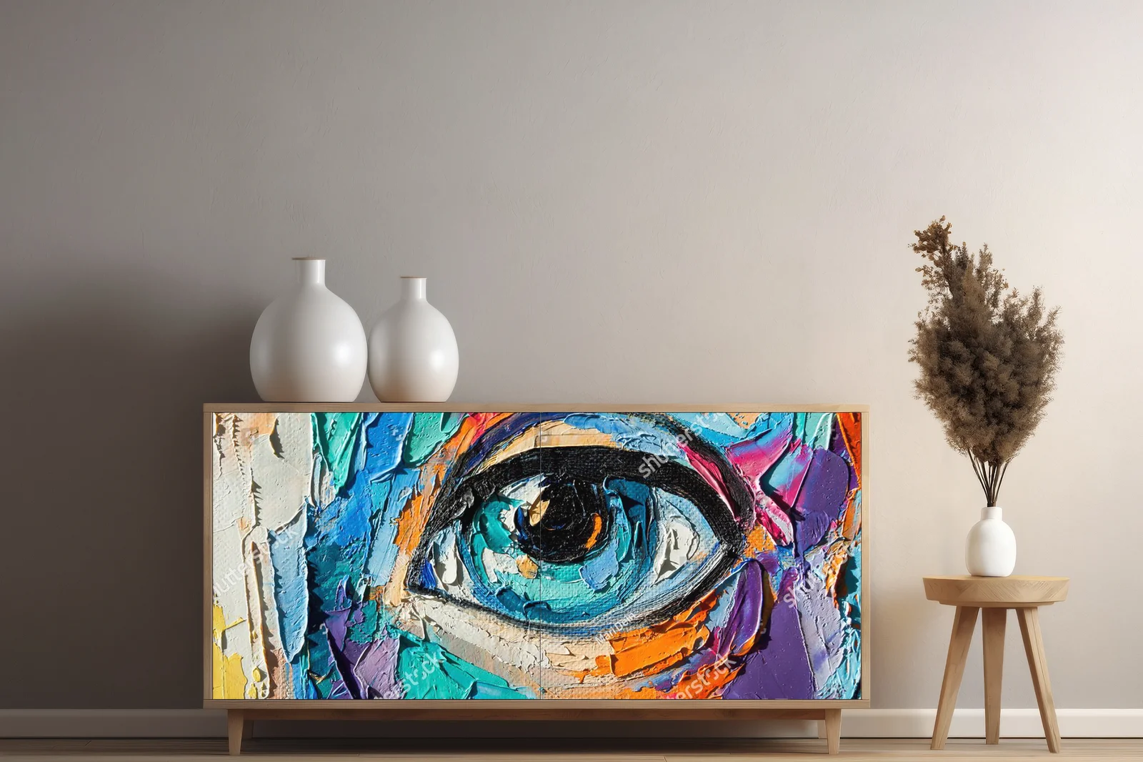 Abstrakcyjny portret dziewczyny w bogatych tonacjach