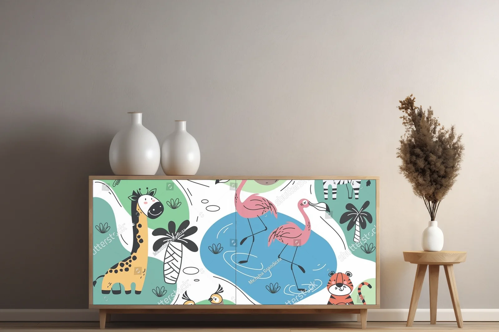 Kalejdoskop Afrykańskiego Safari w Pastelowych Tonach