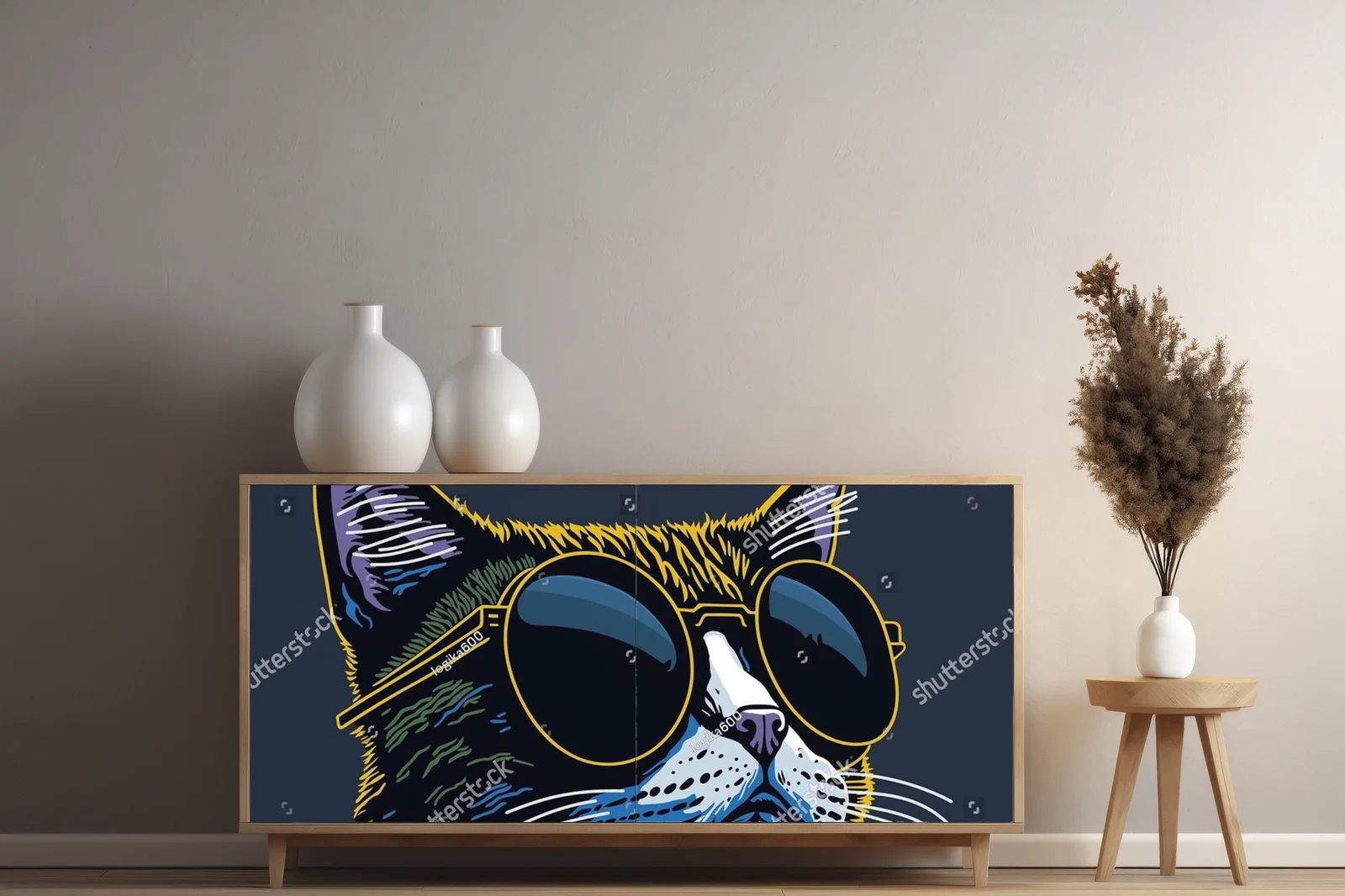 Urokliwy portret kota w hipsterskich okularach