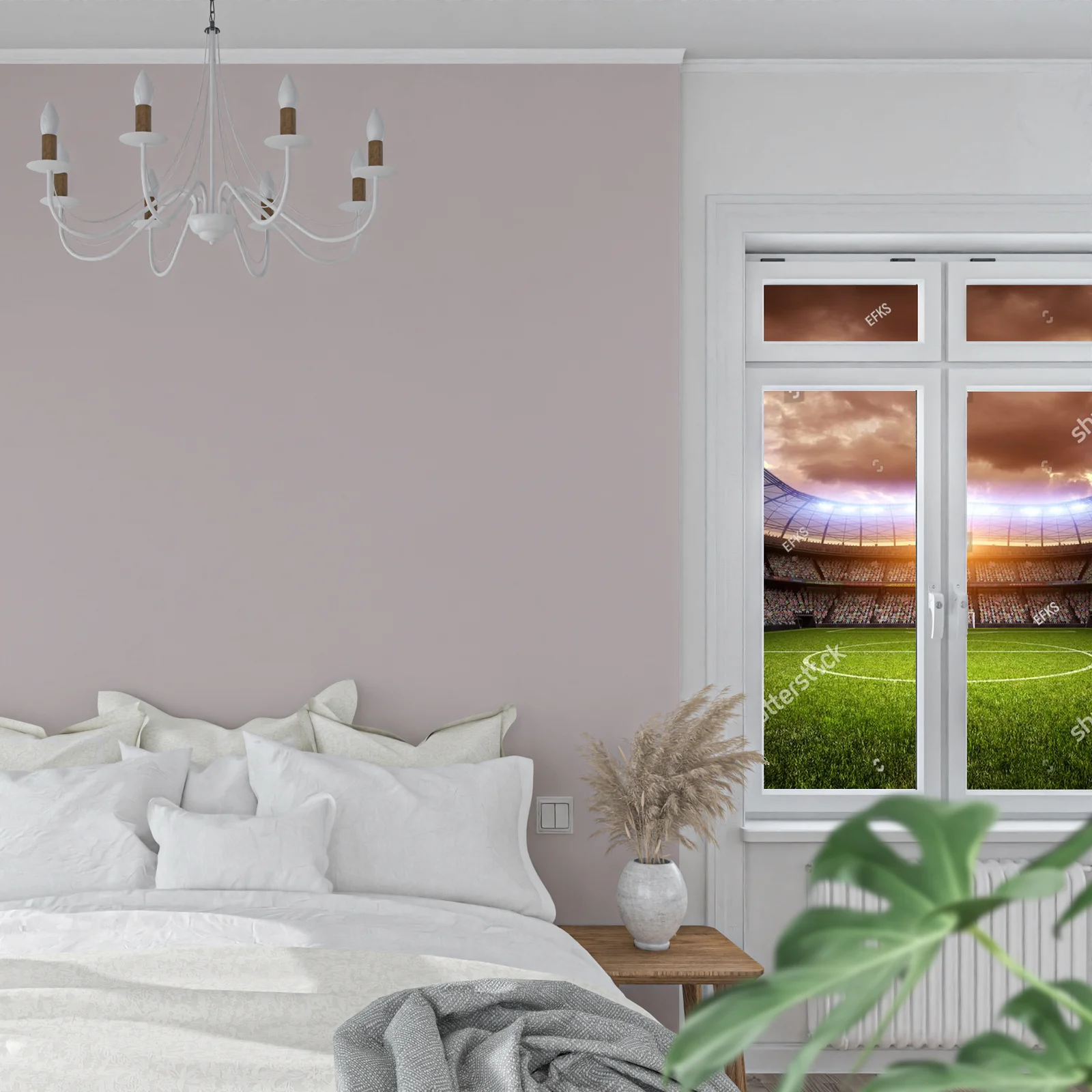 Rozświetlona arena w mroku nocy