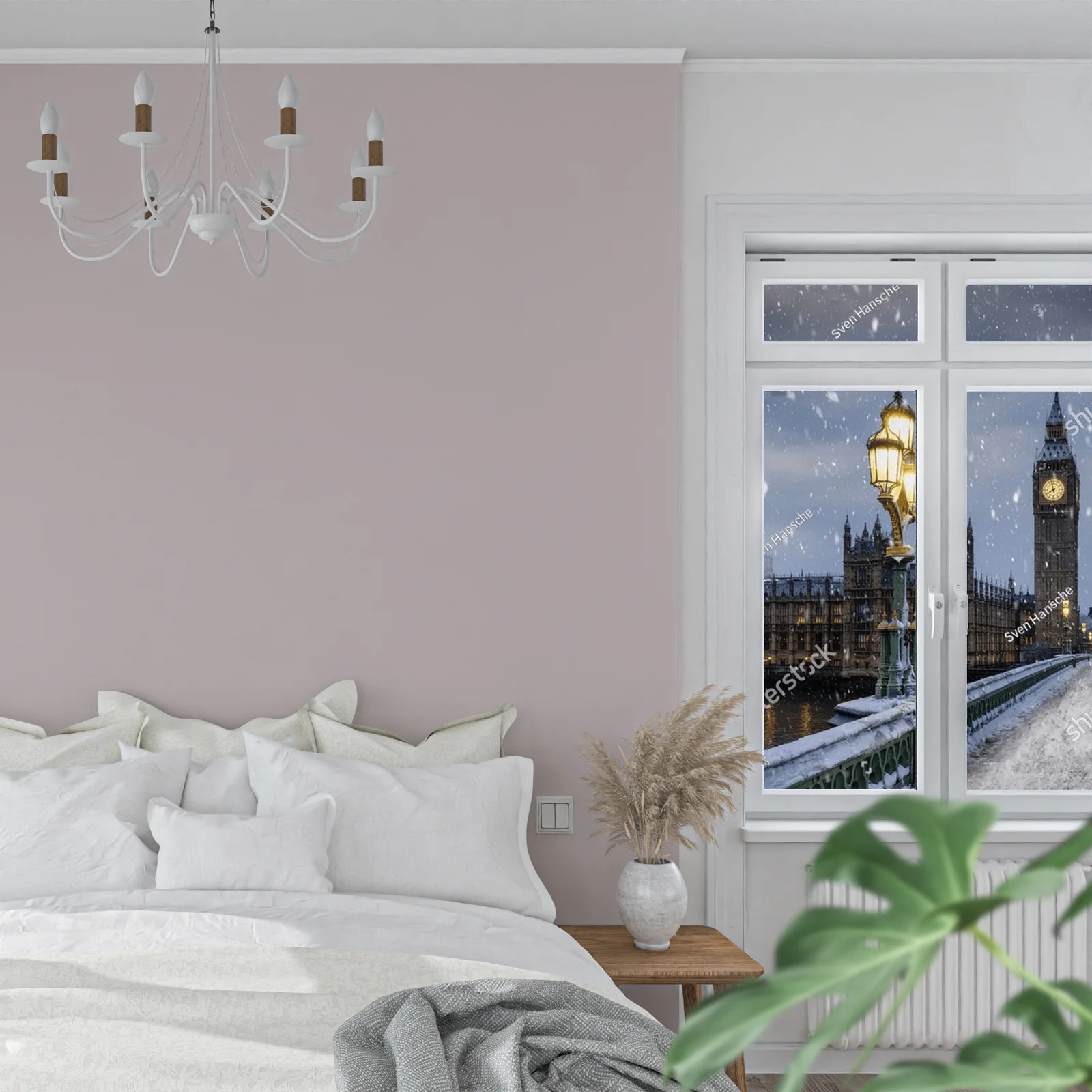 Zimowy widok Westminsterskiego Mostu w Londynie