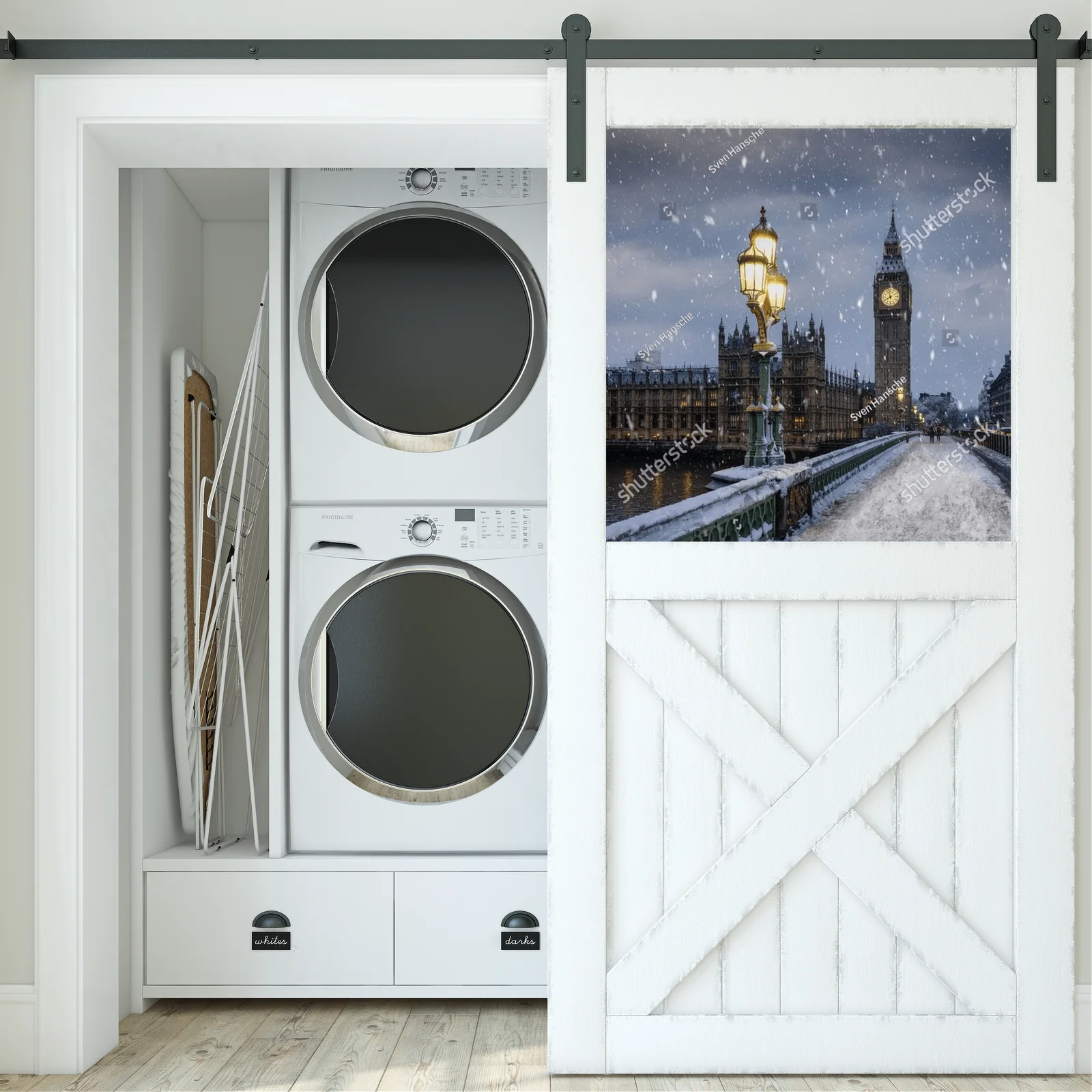 Zimowy widok Westminsterskiego Mostu w Londynie