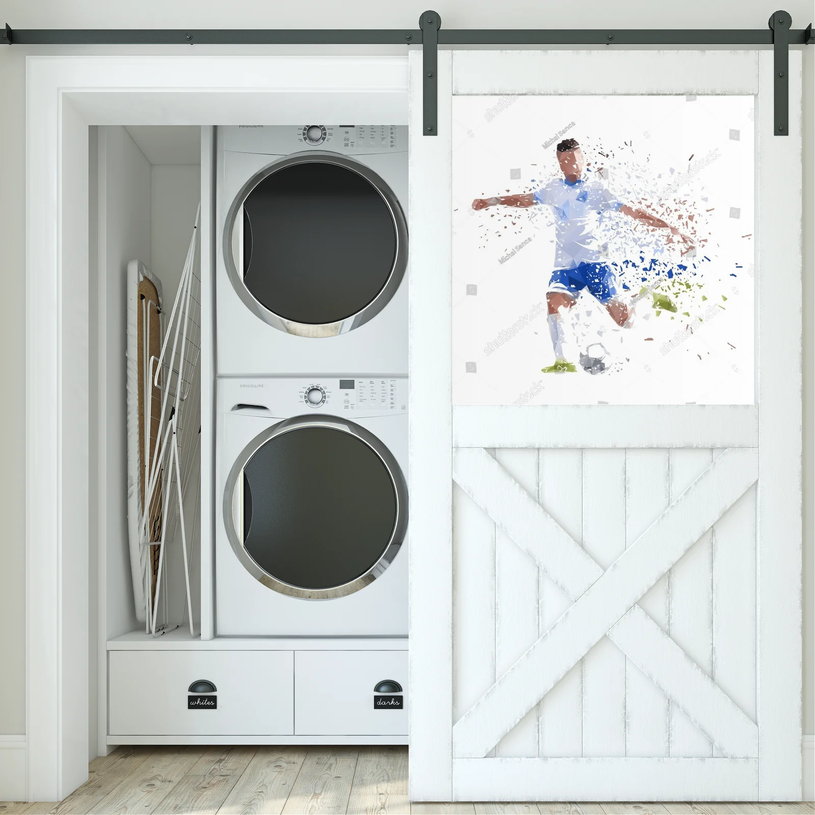Dynamiczny sportowy portret w świetlistej bieli