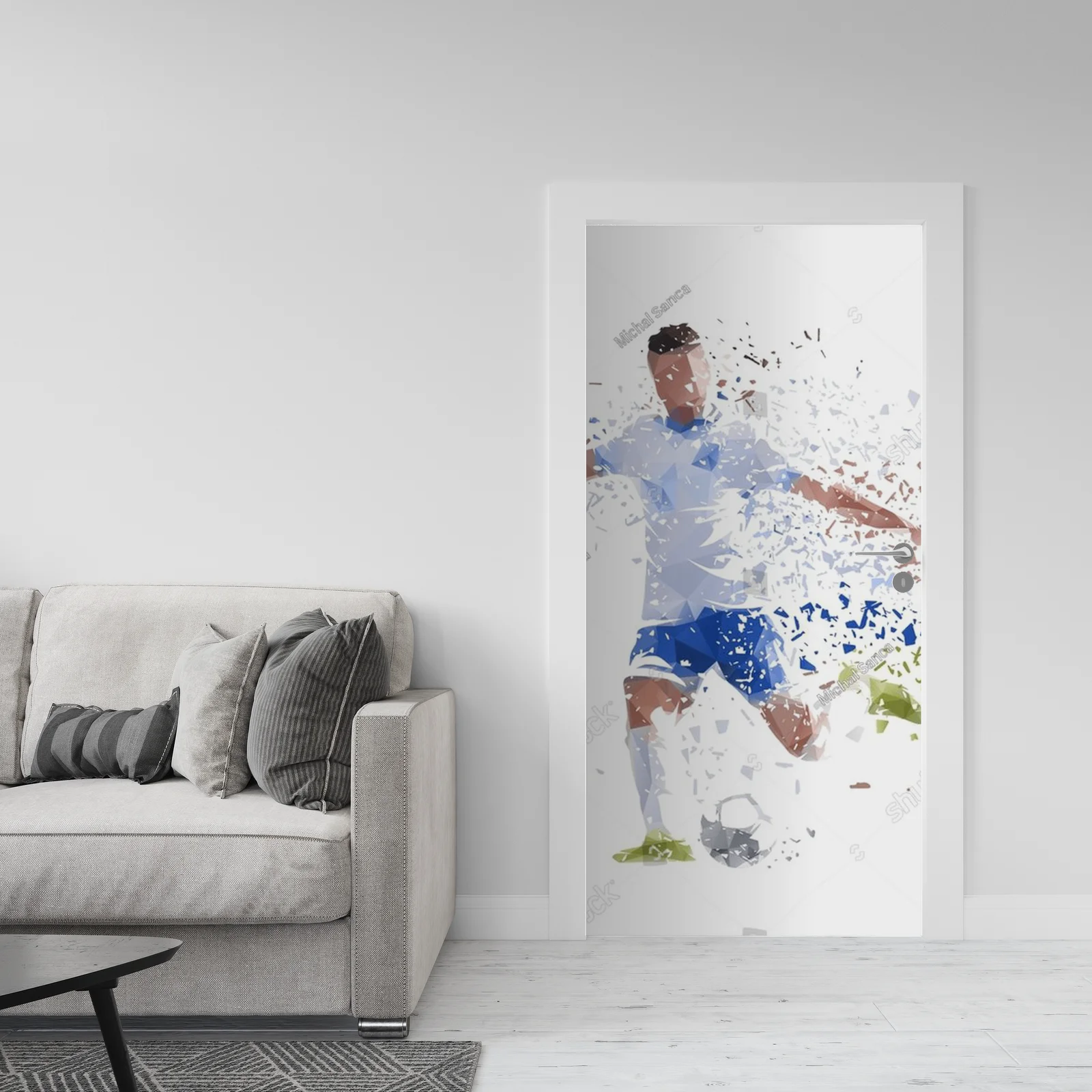 Dynamiczny sportowy portret w świetlistej bieli