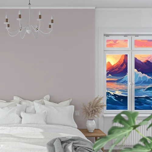 Cudowny widok słońca nad oceanem w pastelowych barwach
