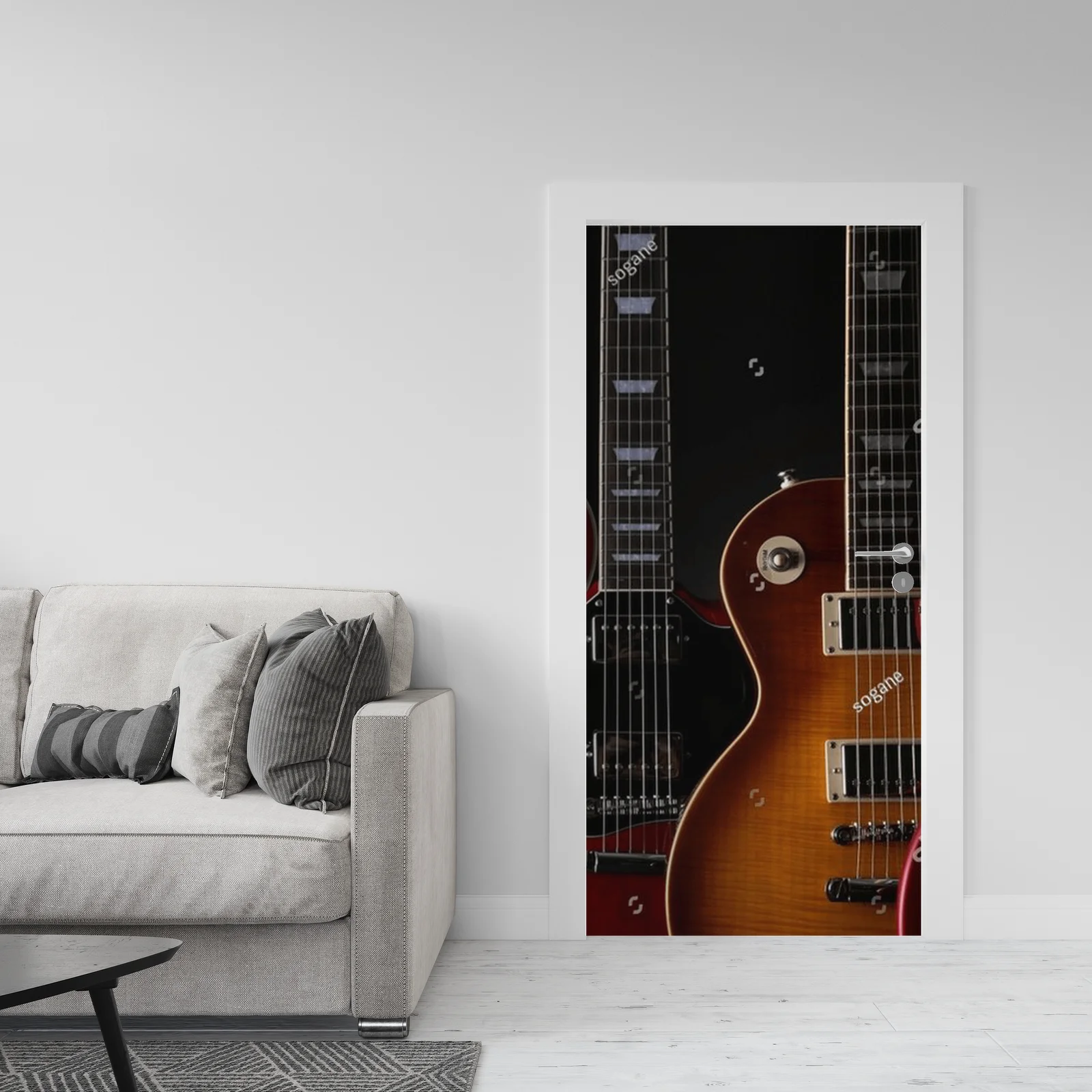 Energia elektrycznych gitar na czarnym tle