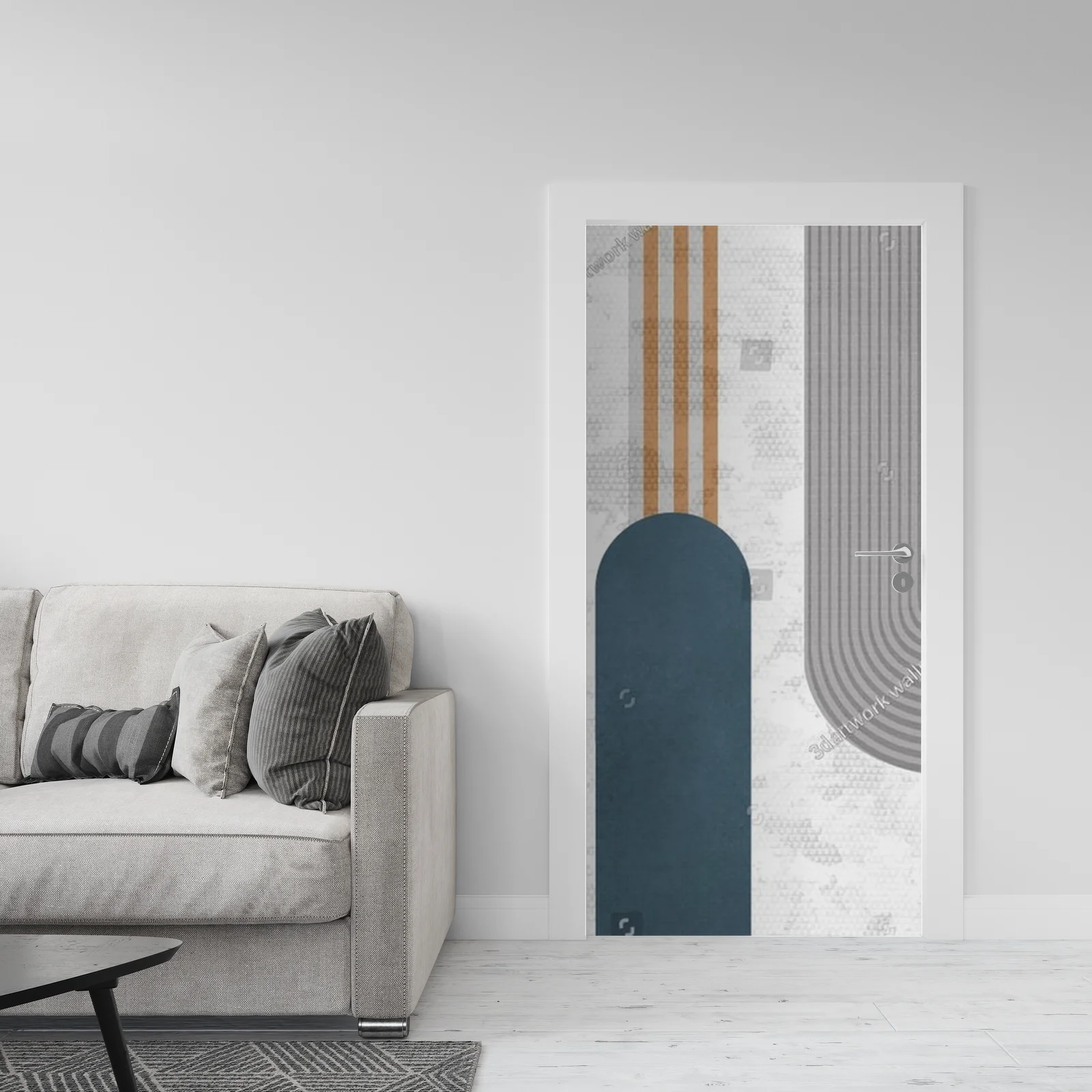 Nowoczesna minimalistyczna murale w geometrycznych kształtach