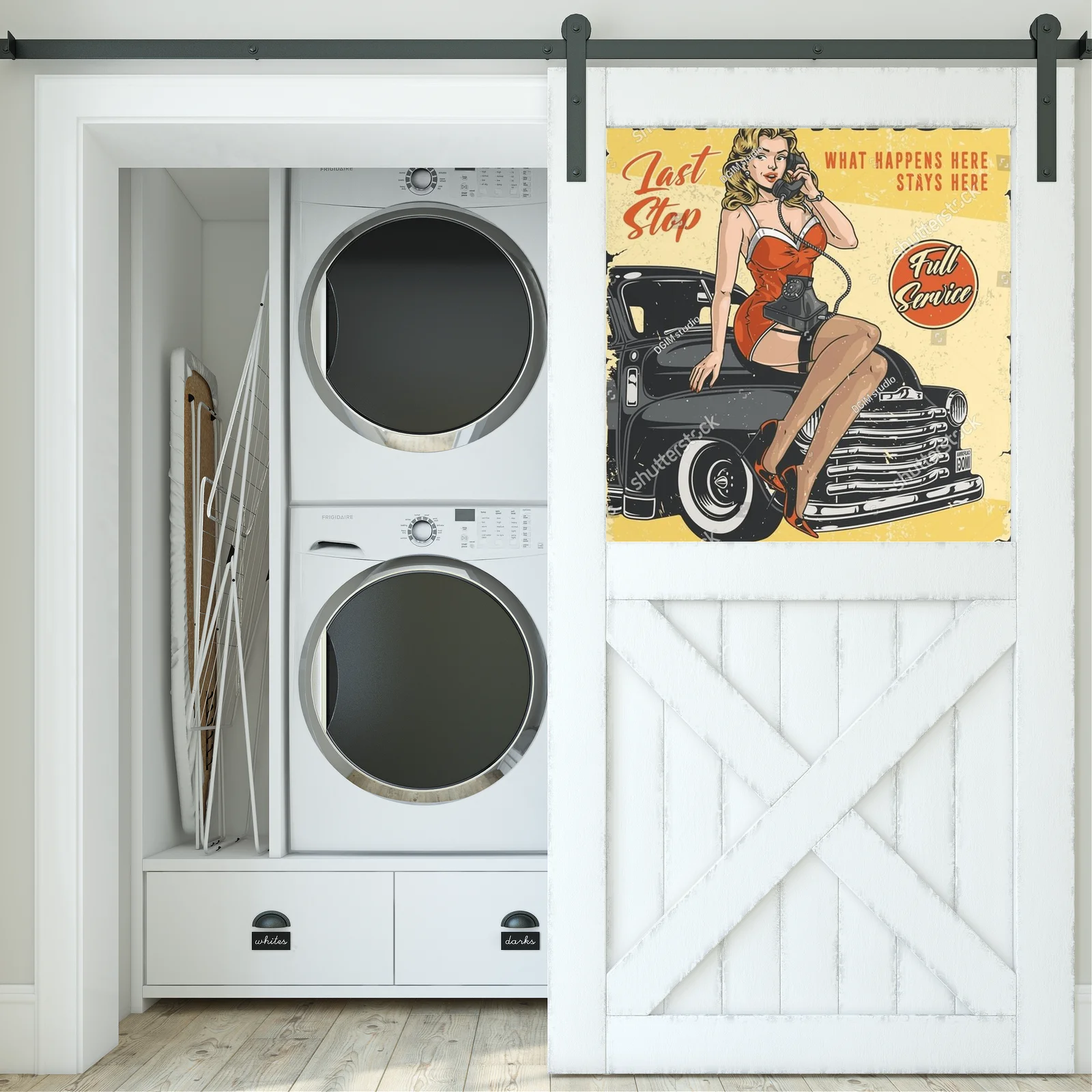 Wielobarwna vintage ilustracja z mechanikiem