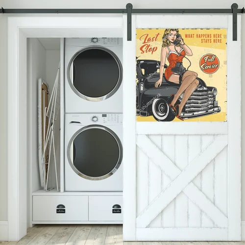 Wielobarwna vintage ilustracja z mechanikiem