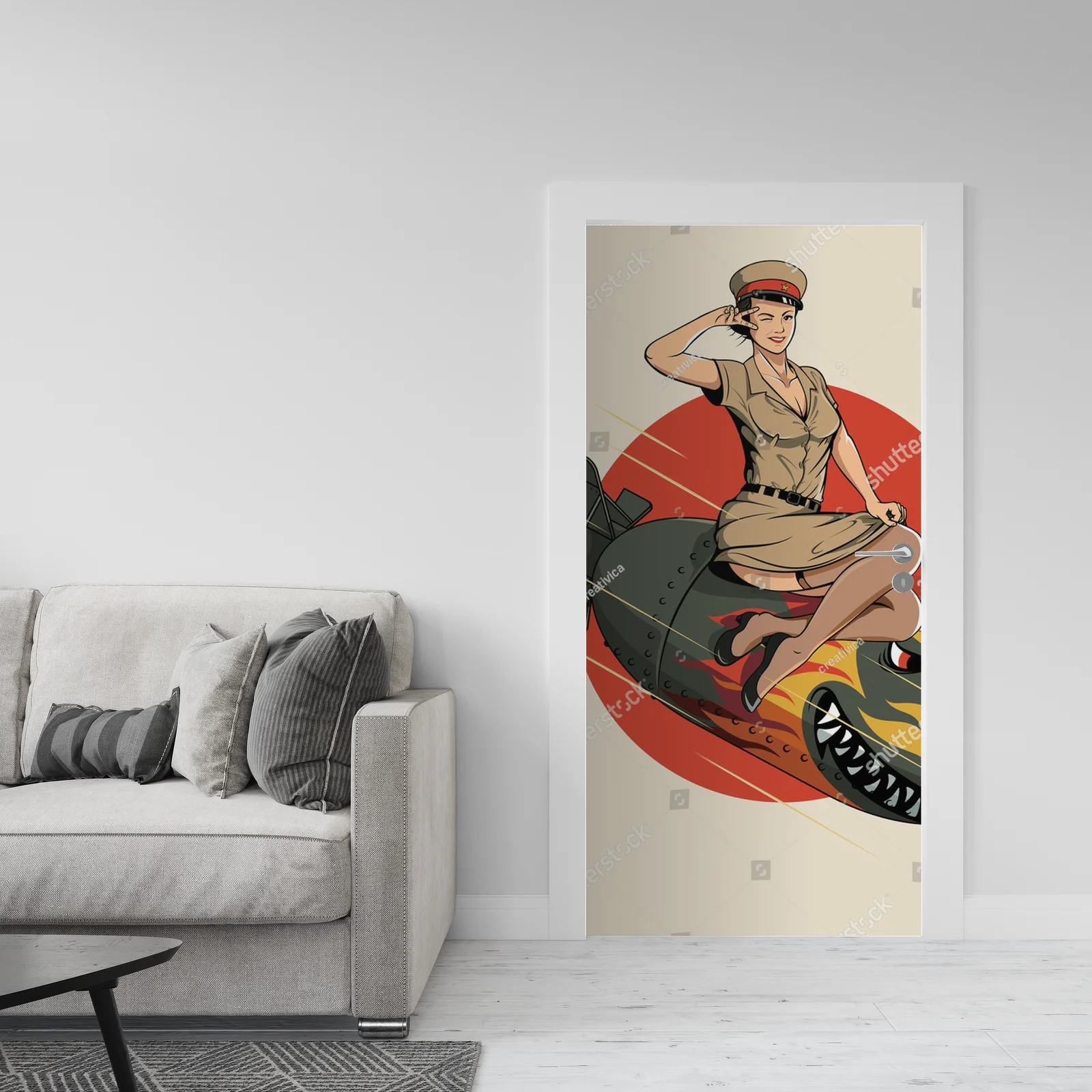Retro wojenne inspiracje z azjatycką dziewczyną