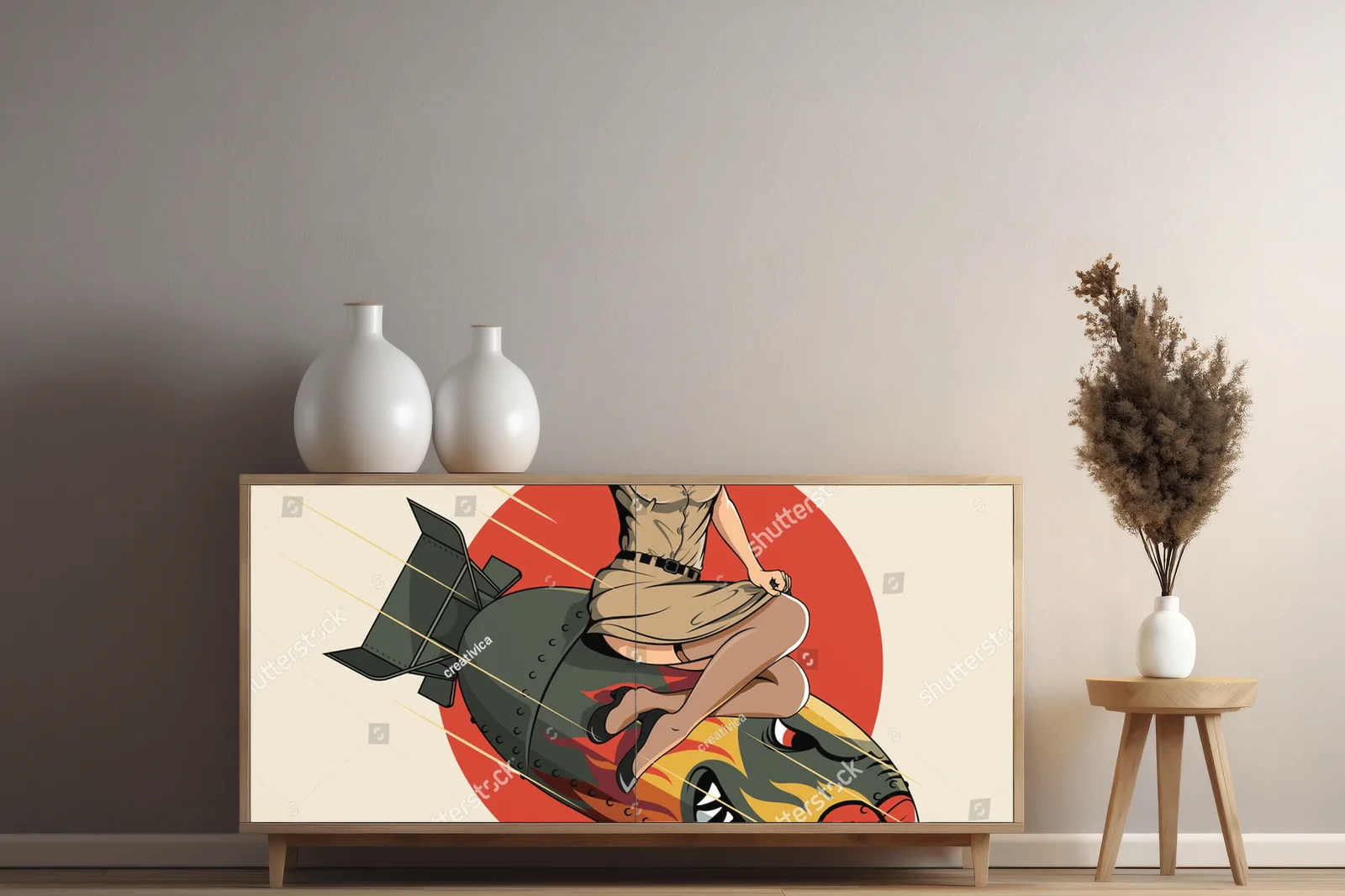 Retro wojenne inspiracje z azjatycką dziewczyną