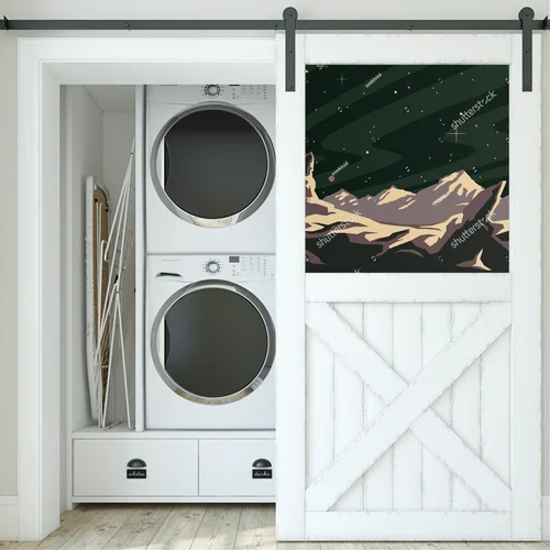 Kosmiczny pejzaż w retro stylu z lat 50-tych