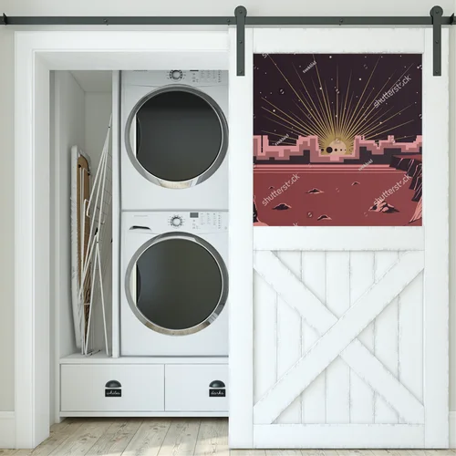 Fantastyczny retro krajobraz galaktyki o świcie