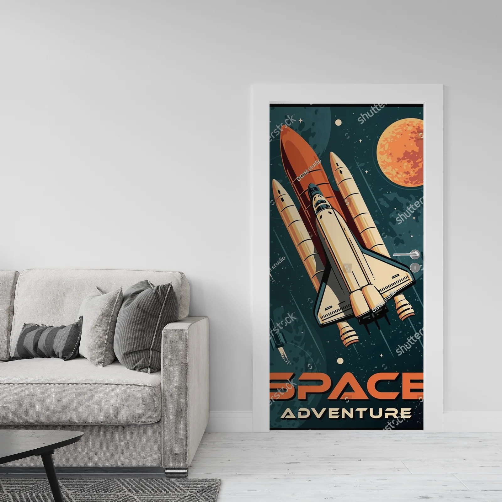 Kolekcja retro posterów przygód kosmicznych