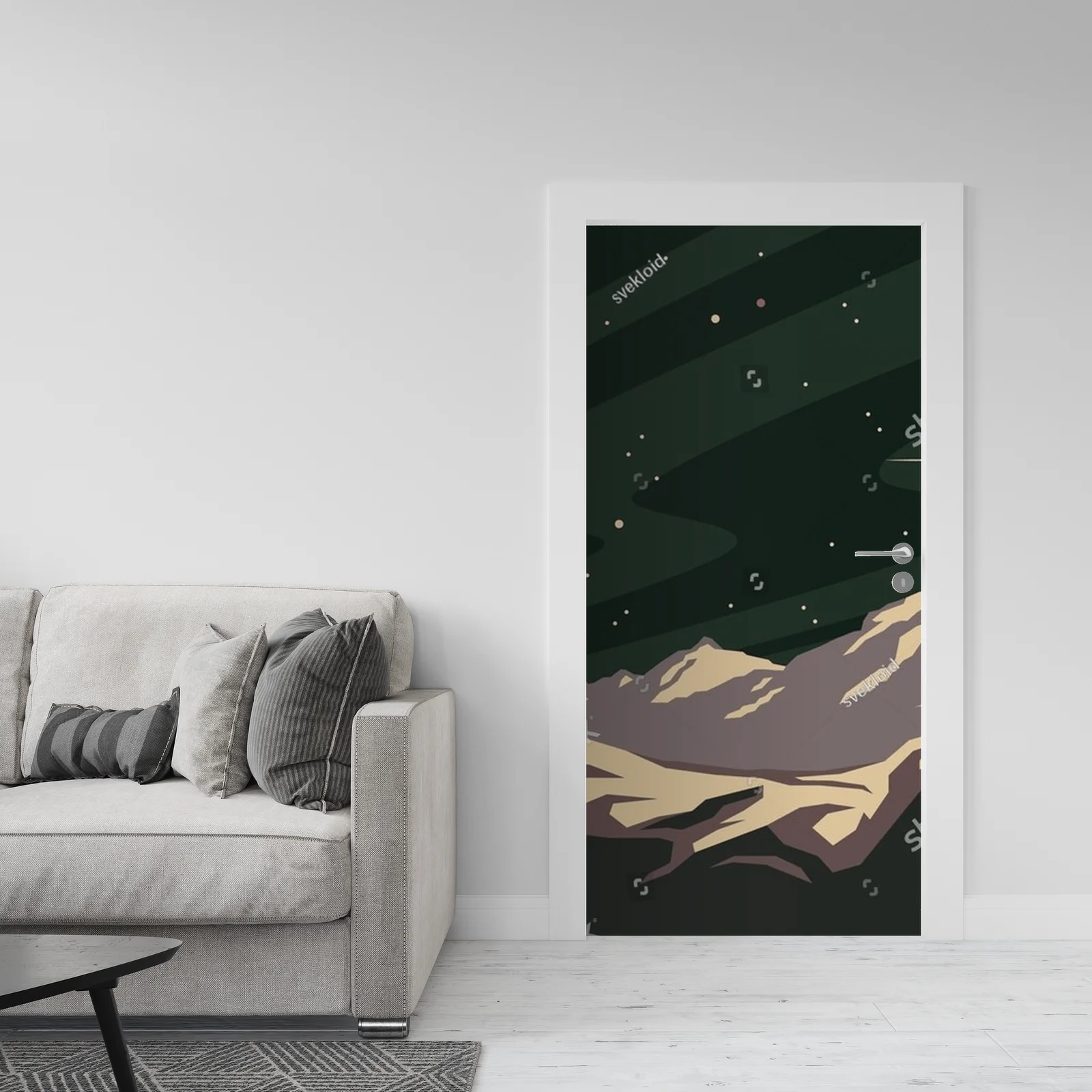 Kosmiczny pejzaż w retro stylu z lat 50-tych