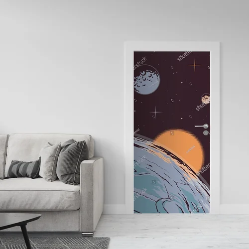Retro Astronomia: Księżyc i Planety w Vintage Stylu