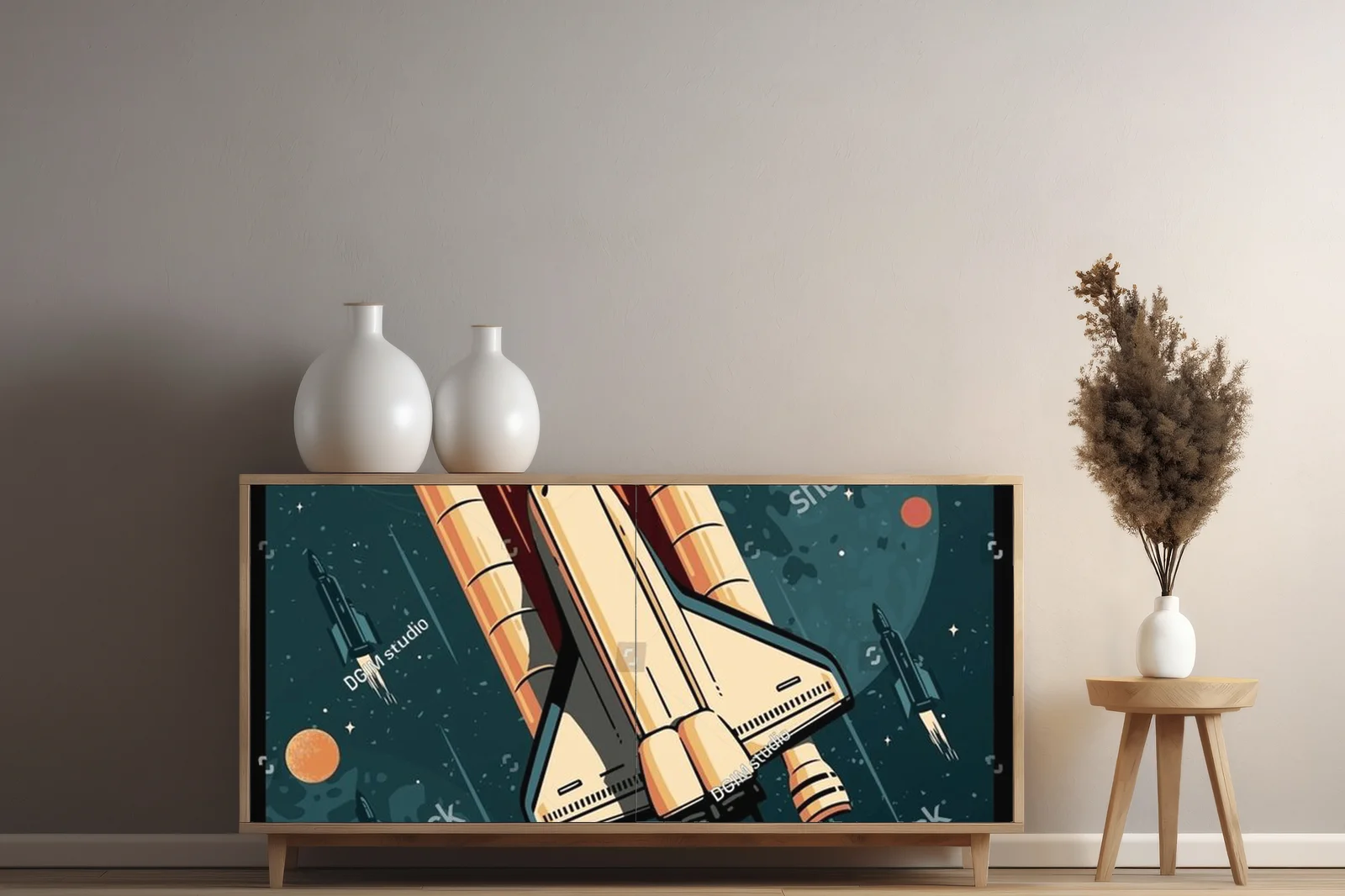 Kolekcja retro posterów przygód kosmicznych