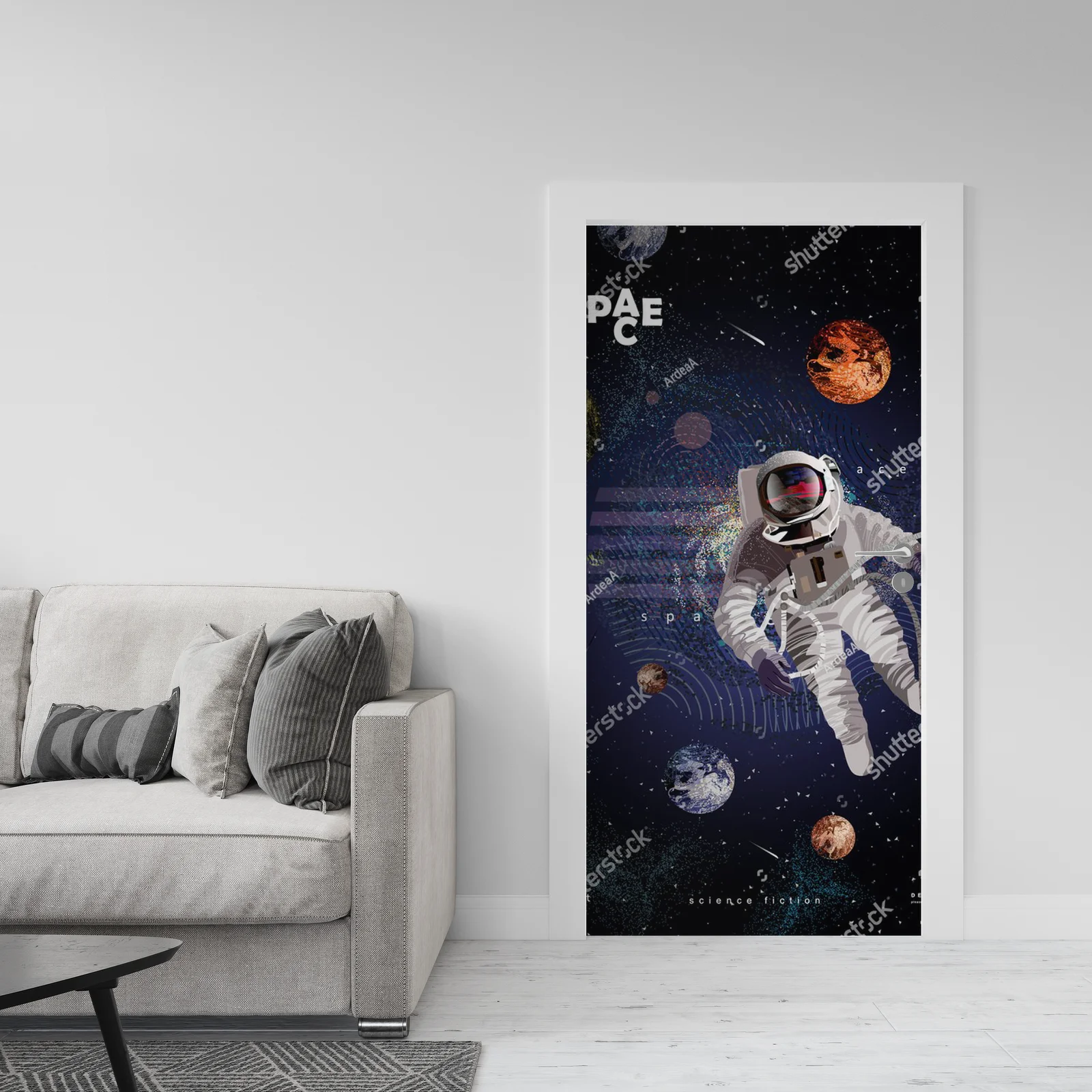 Astronauta w kosmicznej podróży przez galaktykę