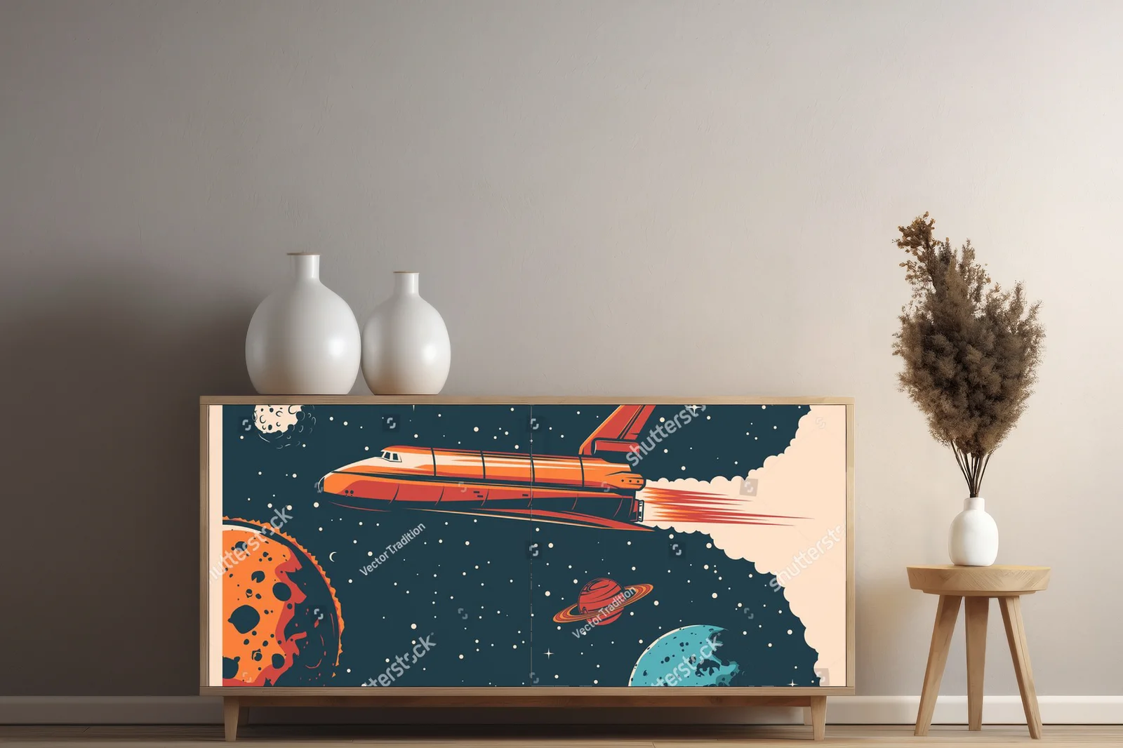 Retro podróż kosmiczna w nostalgicznych barwach