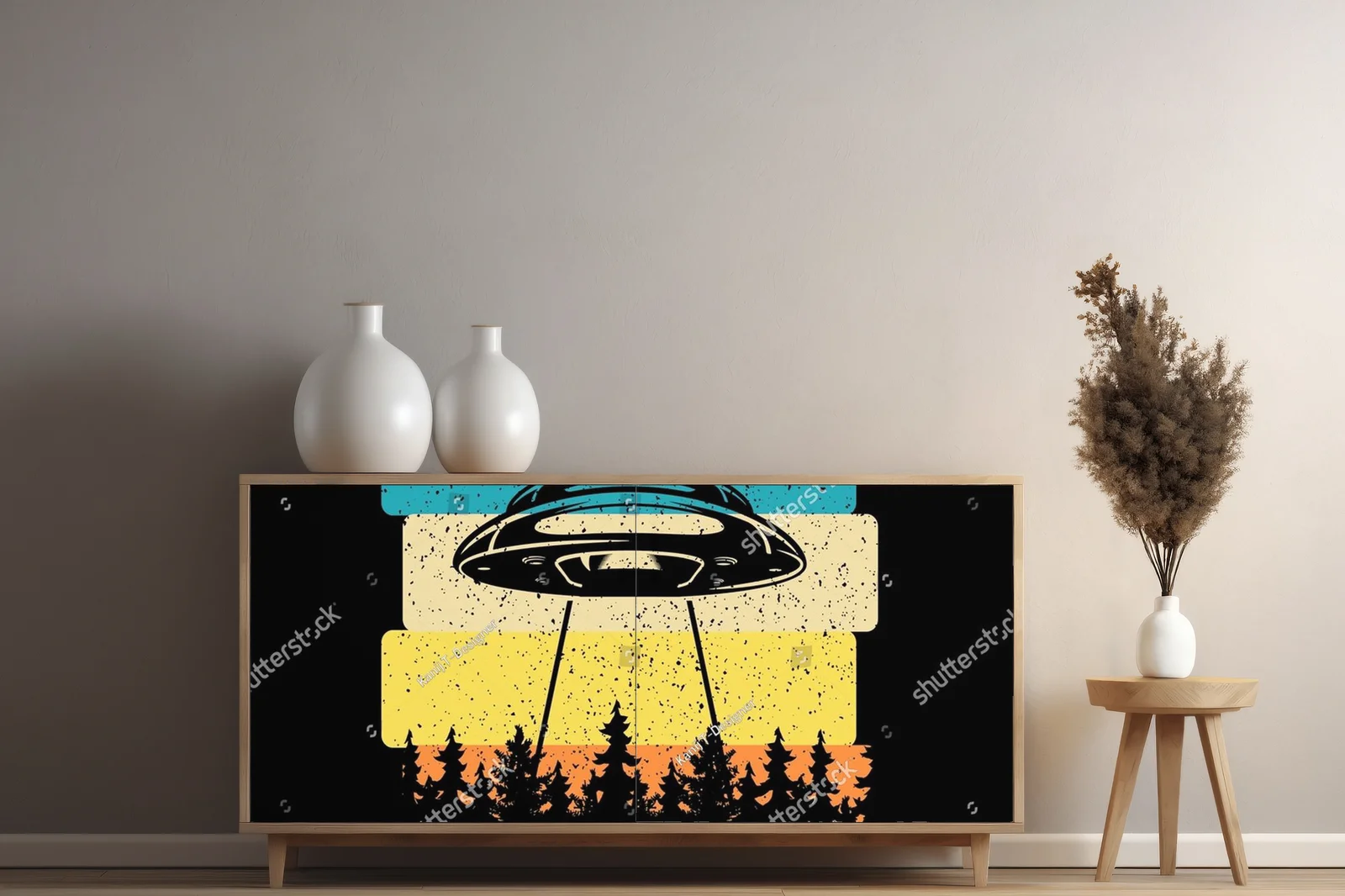 Kosmiczny urok vintage: ufo w nieskończoności