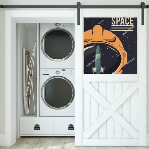 Kosmiczna podróż w retro stylu z astronautą