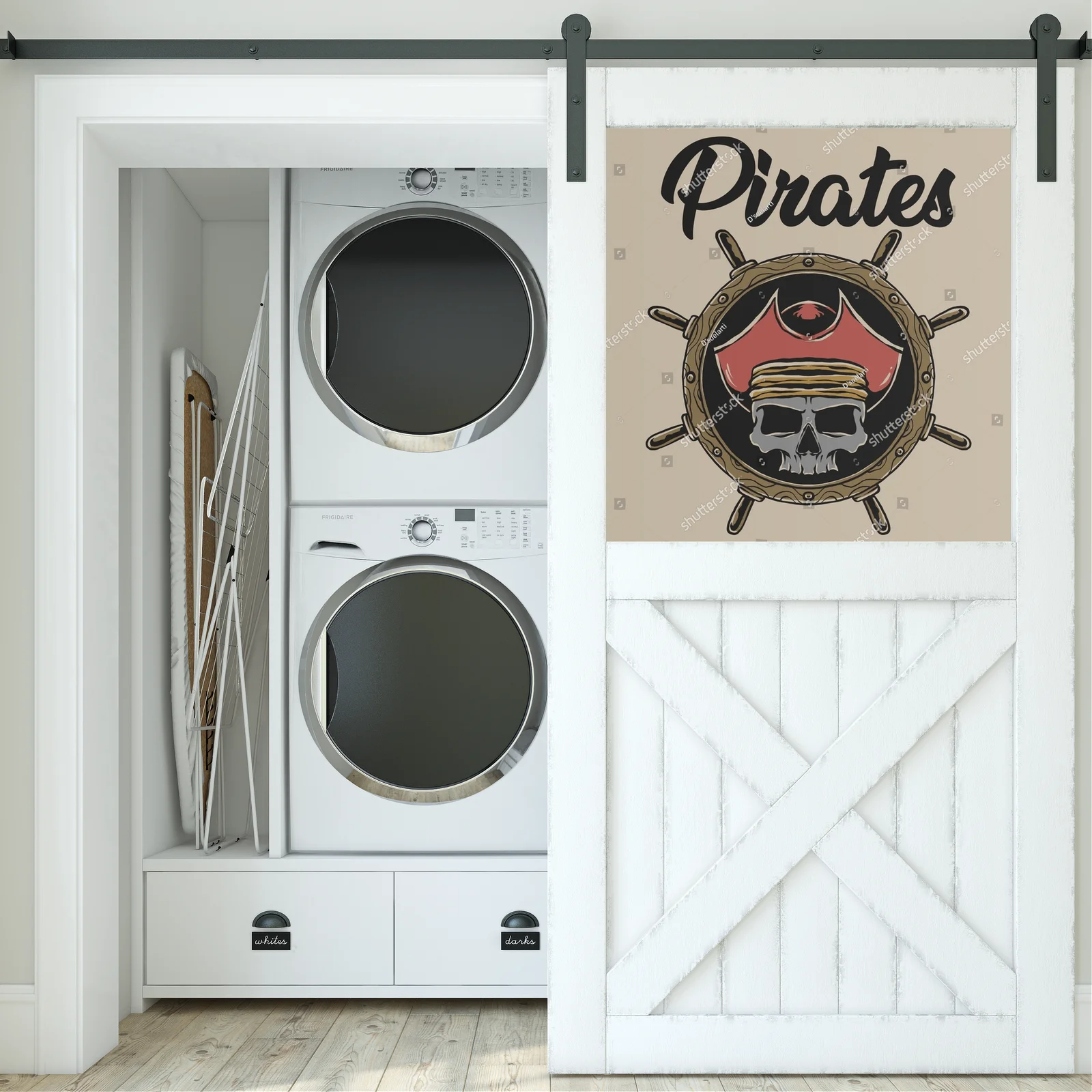 Piracka retro ilustracja w nostalgicznych barwach