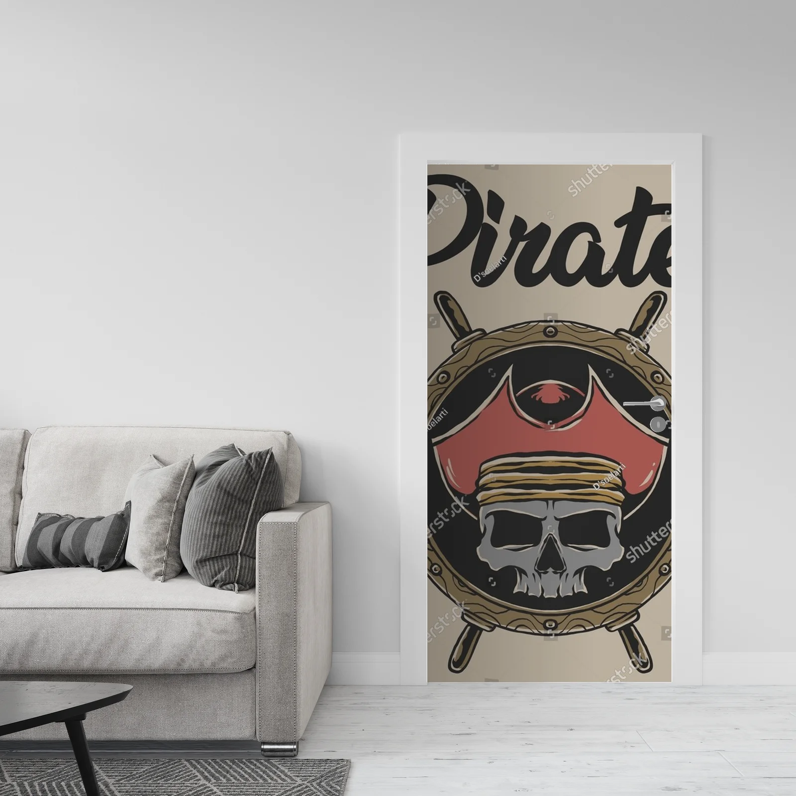 Piracka retro ilustracja w nostalgicznych barwach