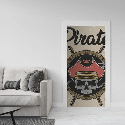 Piracka retro ilustracja w nostalgicznych barwach