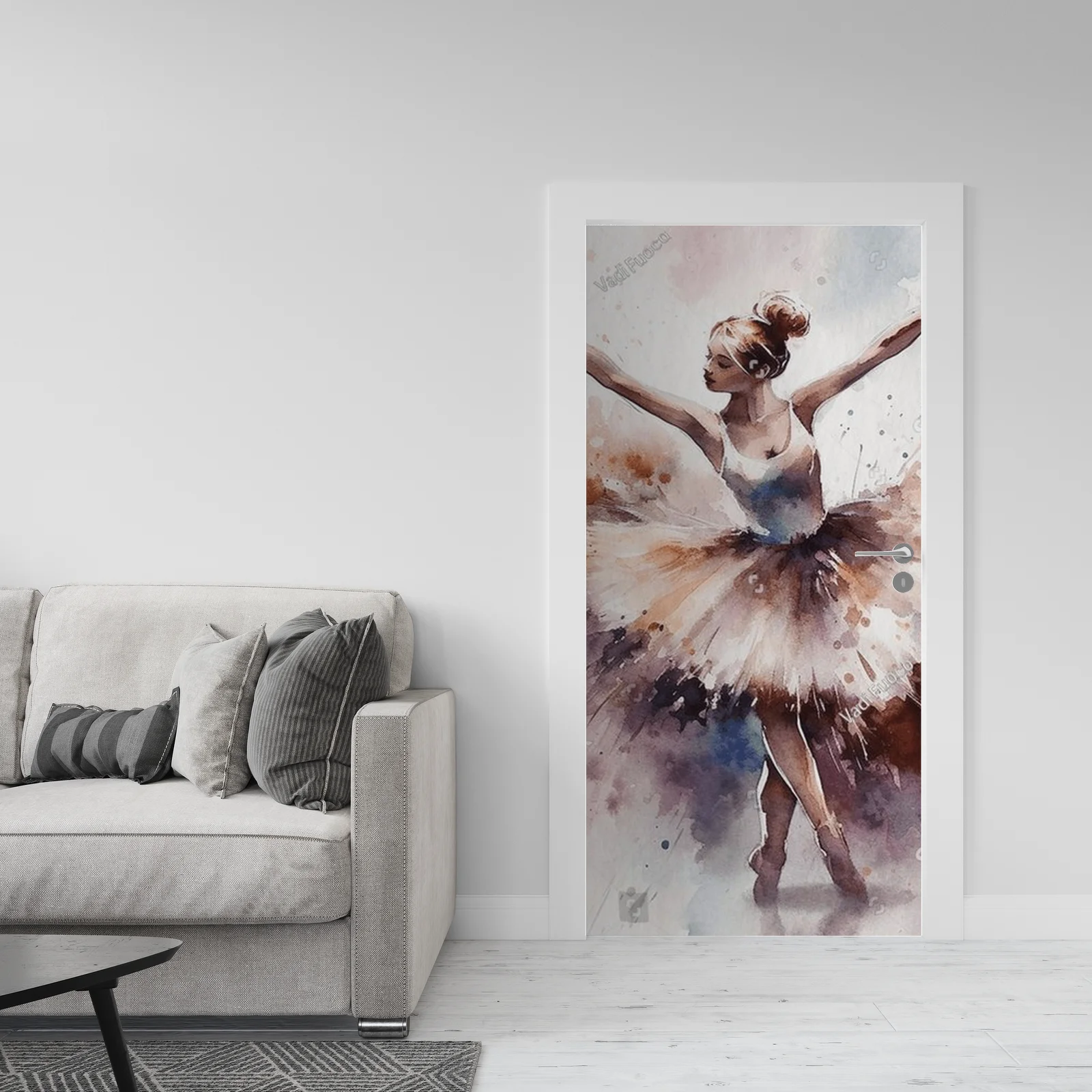 Balerina tańcząca w harmonijnych pastelowych odcieniach