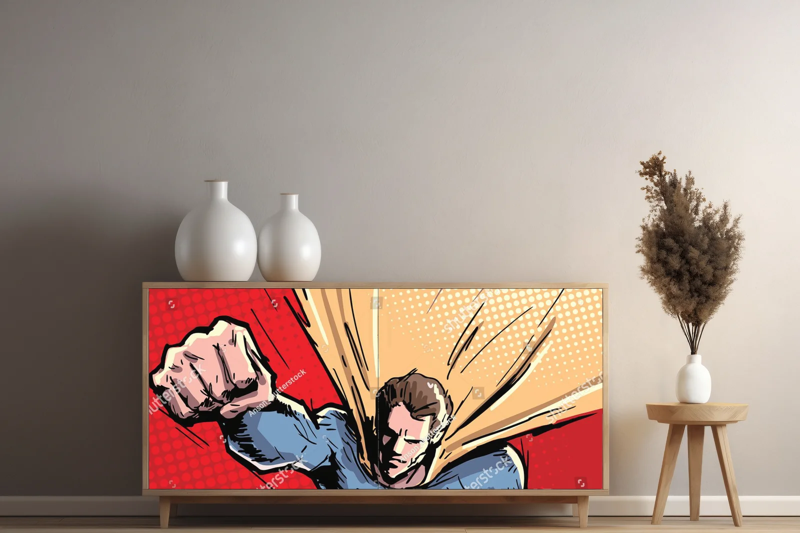 Superbohaterowie w biurowym stylu retro