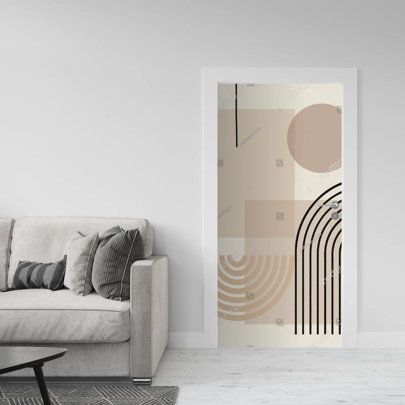 Boho abstrakcja w harmonijnych odcieniach beżu