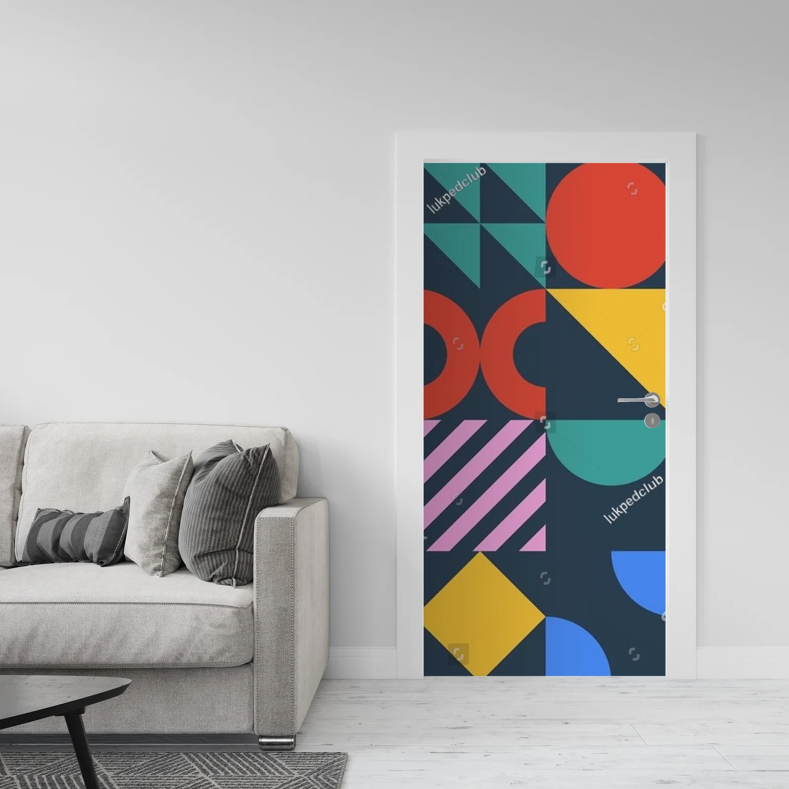Geometryczne tło w odcieniach głębokiego błękitu