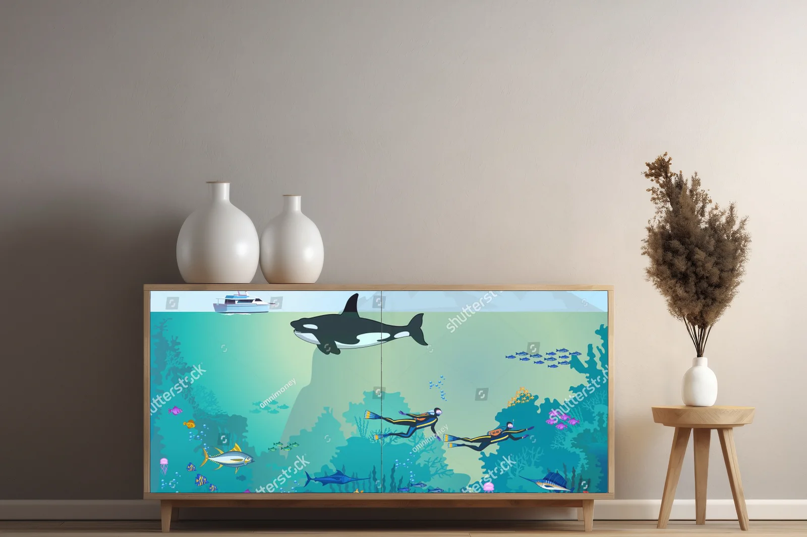 Bajkowy świat ryb w świetlistym oceanie