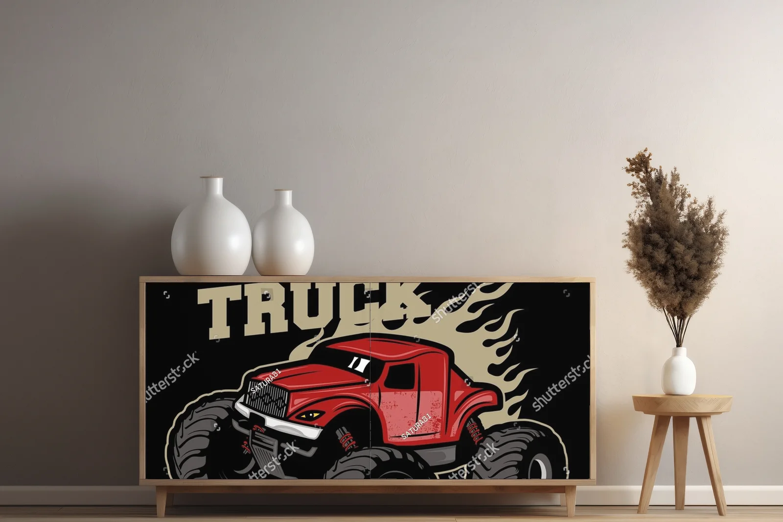 Ekstremalne i nowoczesne trucki w czerni