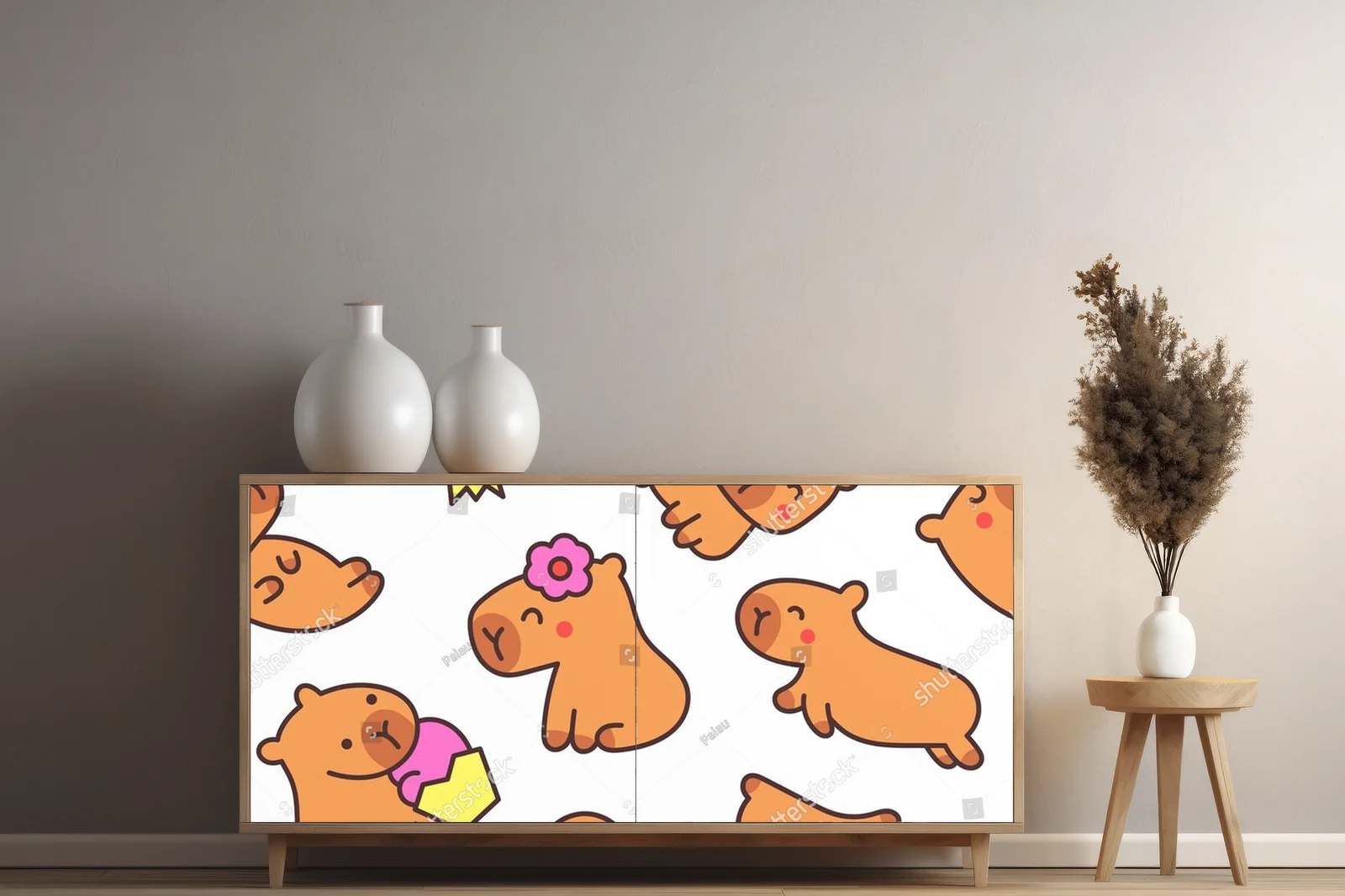 Radosne kapibary w uroczej aranżacji graficznej