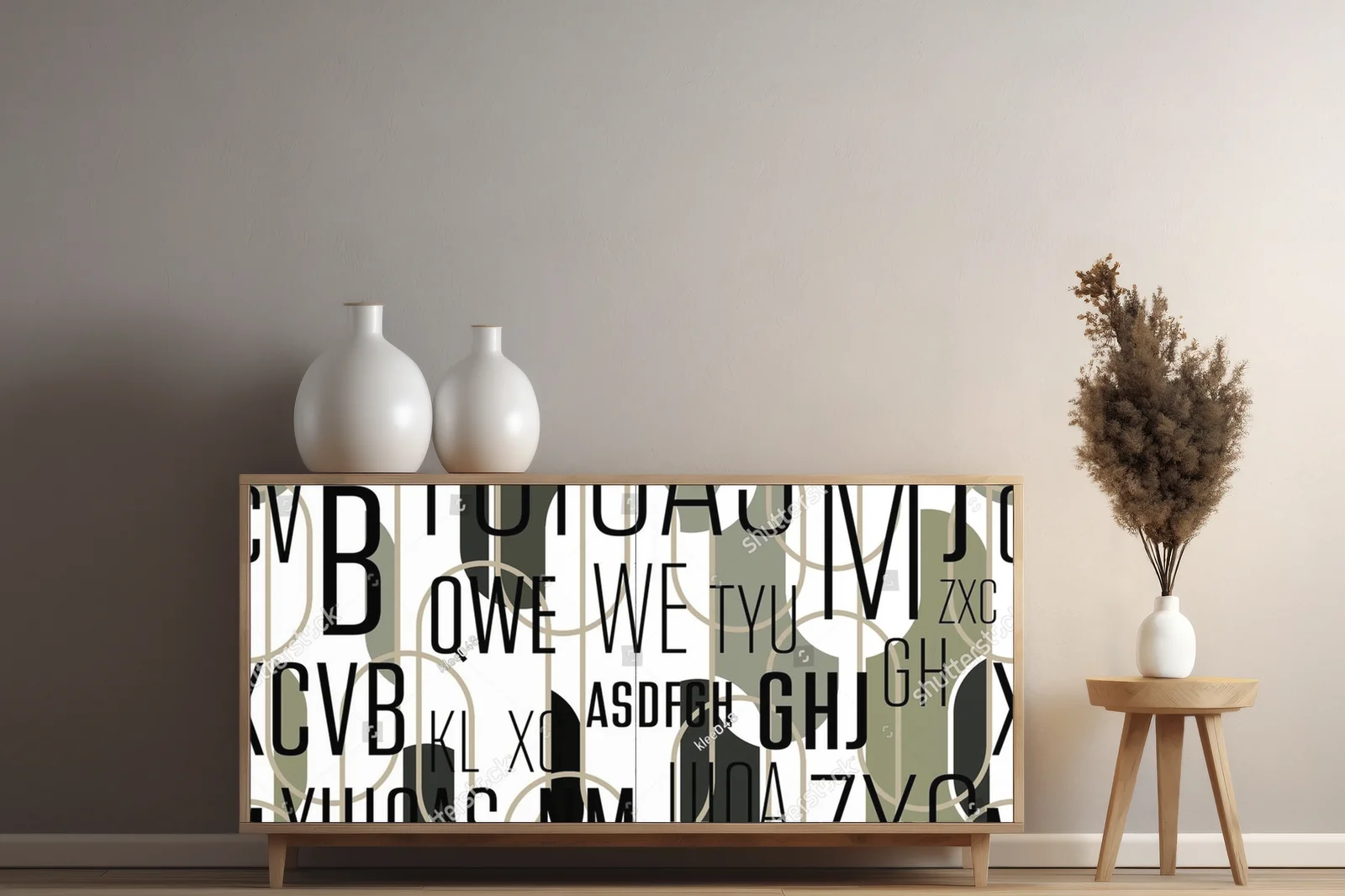 Abstrakcyjny motyw liter w eleganckich odcieniach