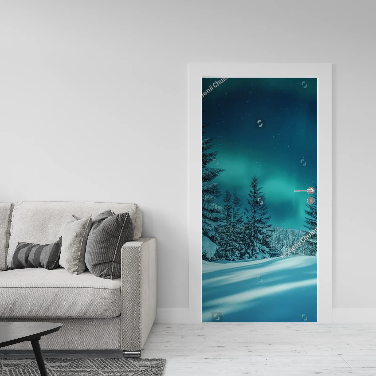 Zjawiskowa nocna aurora nad zjawiskowym lasem
