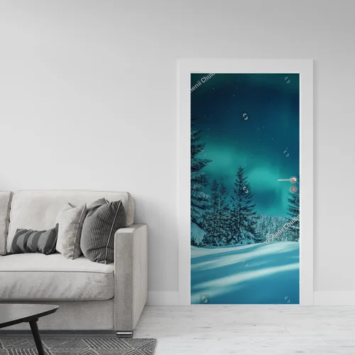Zjawiskowa nocna aurora nad zjawiskowym lasem