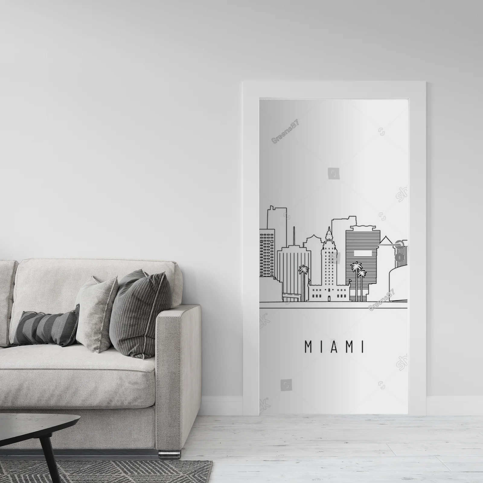 Zjawiskowa Panorama Miami w Liniowym Stylu