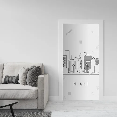 Zjawiskowa Panorama Miami w Liniowym Stylu