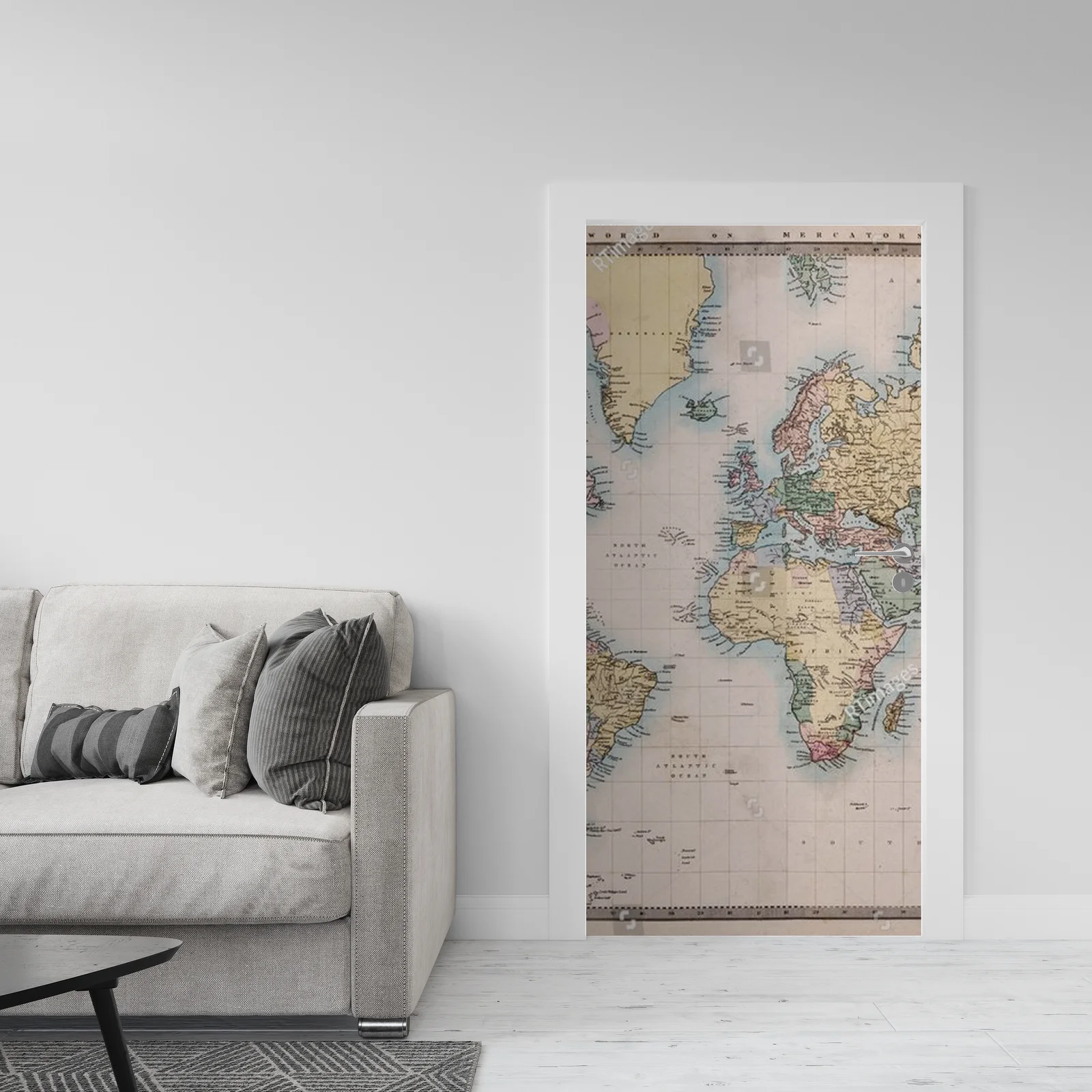 Antyczna mapa świata w eleganckiej kolorystyce