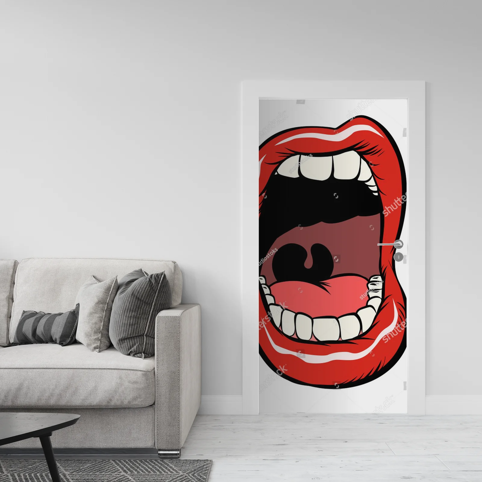 Ekspresyjny portret uśmiechu w żywych barwach