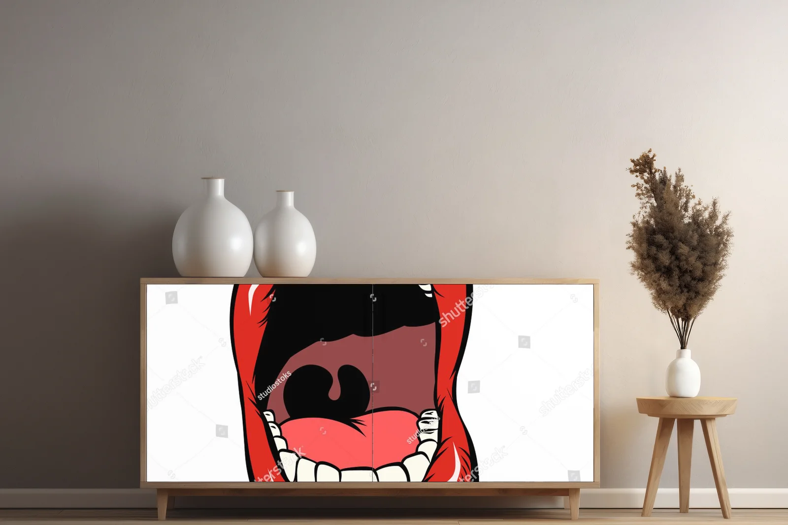 Ekspresyjny portret uśmiechu w żywych barwach