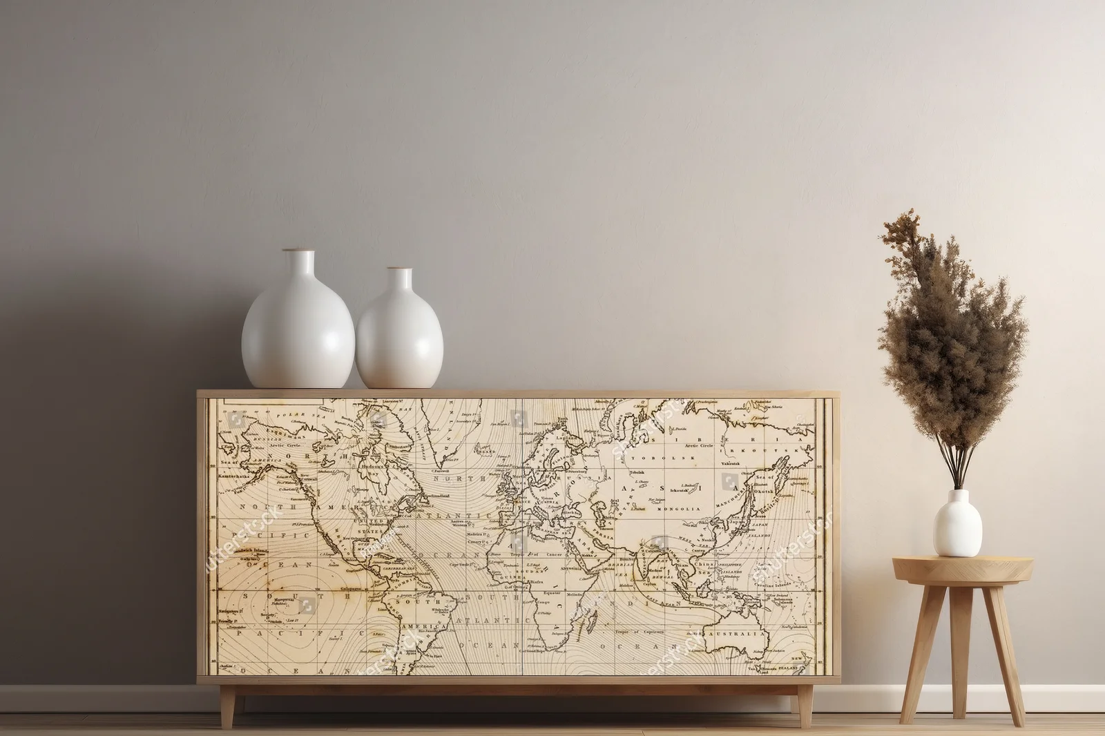 Autentyczna mapa świata z epoki 19 wieku