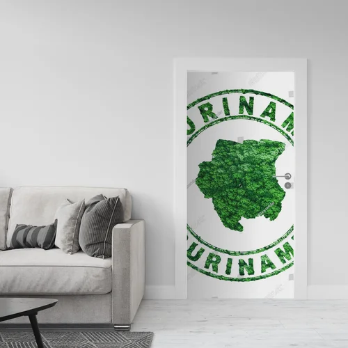 Srebrzysta mapa Surinamu w nowoczesnym stylu